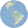 An example of the geostationary satellite map projection