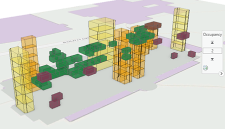 Visualize room occupancy for a building.