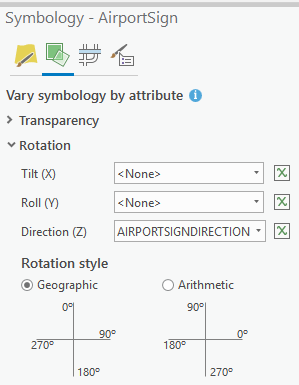 Symbology - AirportSign Rotation section