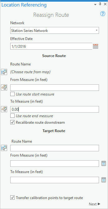 Parameters used for networks that support lines