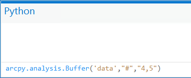 Buffer tool in Python window in German environment