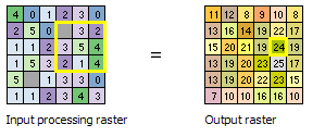 Example input and focal sum output