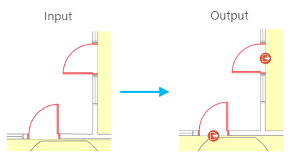 Generate Facility Entryways tool example for single swing doors