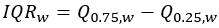 Weighted interquartile range formula