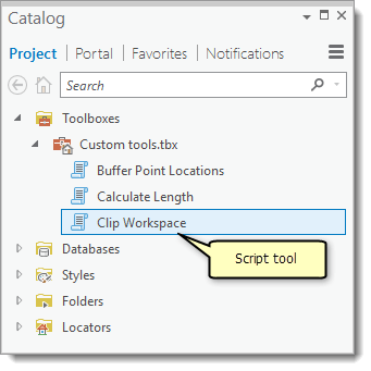 Script tool in Catalog pane