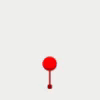 A red map pin symbol bouncing.