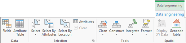 Data Engineering contextual ribbon