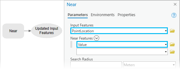 Near tool dialog box