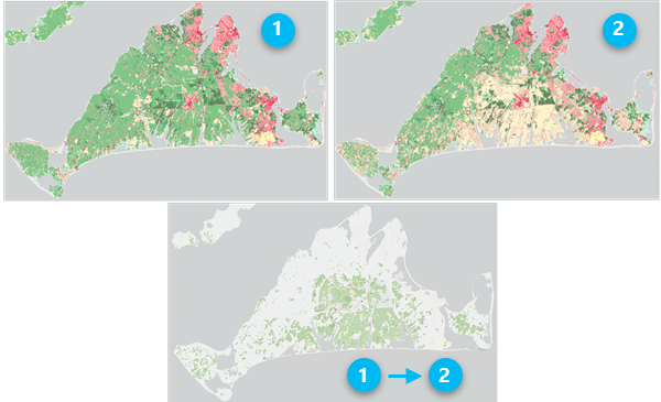 Categorical change detection with land cover change