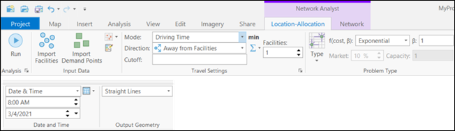 Location-Allocation tab