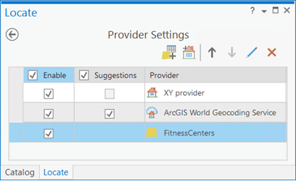 Settings tab of Locate pane with layer added