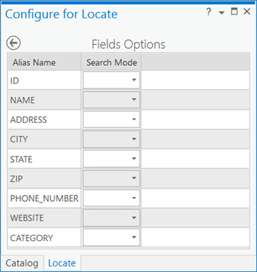 Configure for Locate view