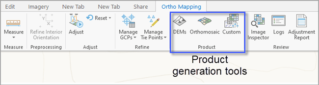 Ortho mapping product generation tools