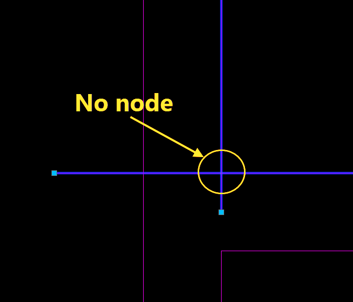 AutoCAD example of a missing node