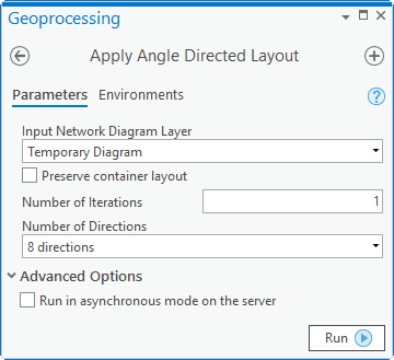 Apply Angle Directed layout parameters
