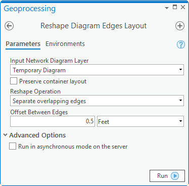 Reshape Diagram Edges layout parameters for Reshape Operation = Separate overlapping edges