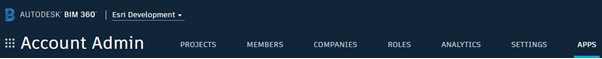 Autodesk BIM 360 Account Admin settings option user interface