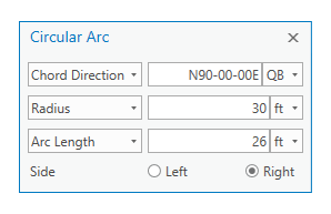 Circular Arc dialog box