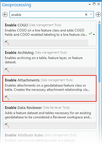 Enable Attachments tool