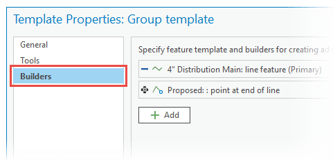 Group template Builders tab