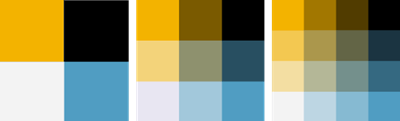 Bivariate color schemes of varying grid sizes