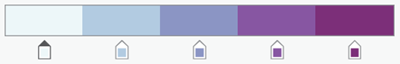 Blue-Purple, five-class discrete color scheme