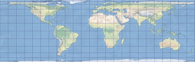 An example of the cylindrical equal area projection