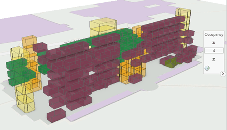 Visualize room occupancy for a building.