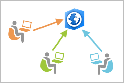 Diagram of users accessing a network project