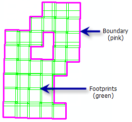 Boundary and footprints of a mosaic dataset