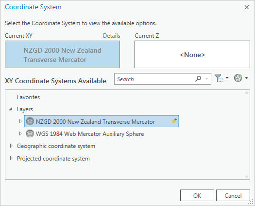 Coordinate System dialog box