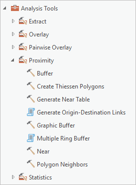 Analysis tools in the Geoprocessing pane