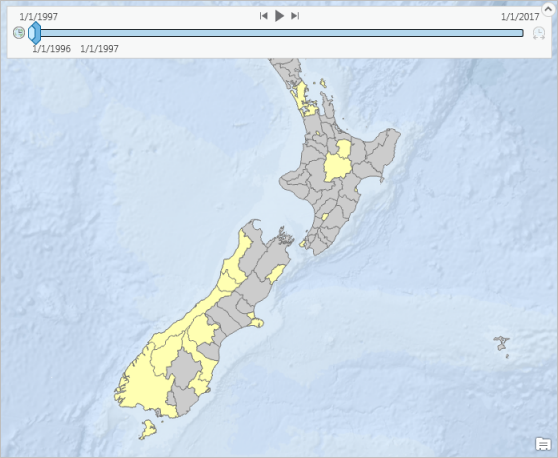 Time enabled layer on map