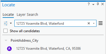 Multirole locator result with missing city added from Join ID link in Locate