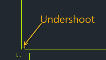 AutoCAD example of an undershoot