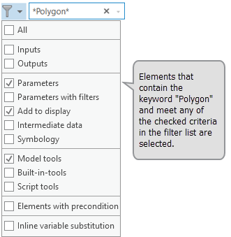 ModelBuilder filtered search