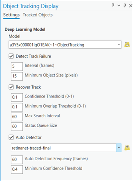 Object Tracking for Video pane