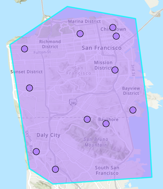 Route zone created for the downtown area