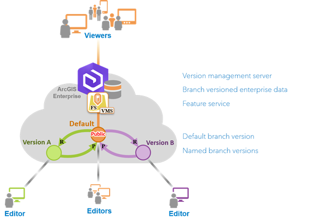 Editing the default and named branch versions when the default version is set to public