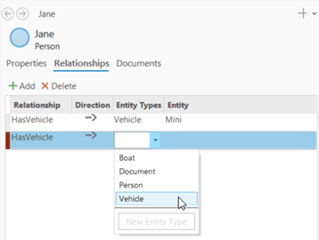 Select an existing entity type.