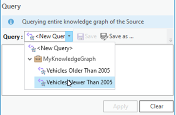 Select a saved query in the Query drop-down list.