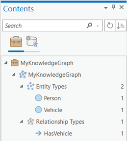 List entity and relationship types in use on the By Type tab.