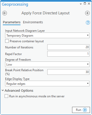 Apply Force Directed Layout parameters