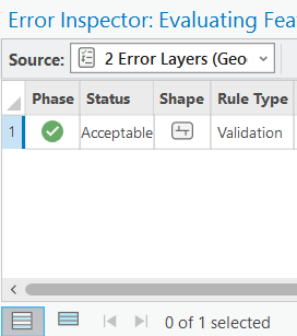 Phase and Status columns in the Error Inspector pane