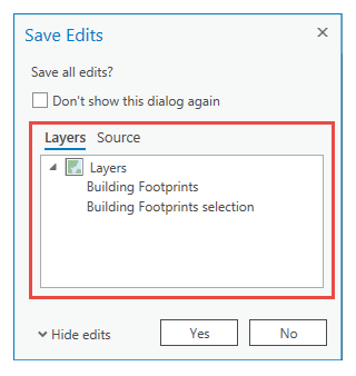 Save Edits Layers