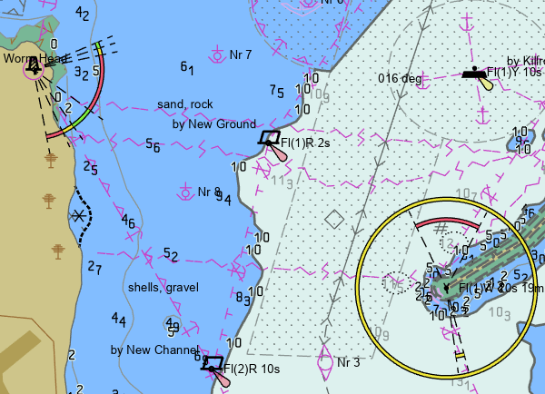 A sample electronic navigational chart