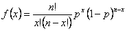 Binomial distribution formula