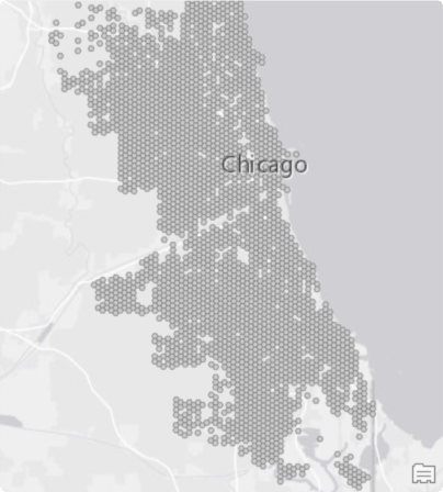 Output of the Locations with data display theme in the