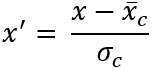 Custom z-score formula