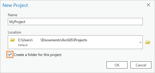 New Project dialog box